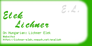 elek lichner business card